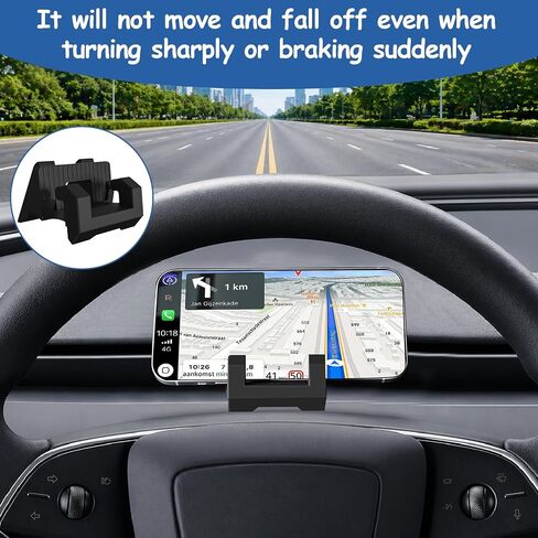 1PCS Suitable for Tesla Phone Holder Model Y Juniper & Model 3 Highland, Upgraded Black Dashboard Silicone Car Phone Holder, Compatible with Tesla Model Y & Model 3 2025-2026 in Saudi Arabia