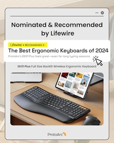 ProtoArc EK01 Plus Ergonomic Keyboard & EM15 Bluetooth Wireless Mouse in Saudi Arabia