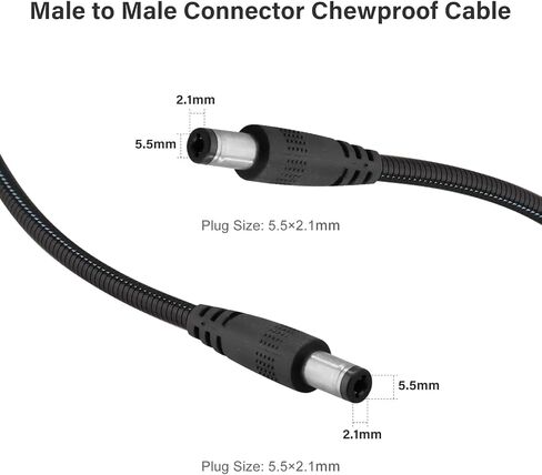 KSK 2PC Solar Panel Power Cable 59in/1.5M for Trail Camera,5.5x2.1mm Male to 5.5x2.1mm Male DC Power Cord for Solar Panel & Trail Camera in Saudi Arabia