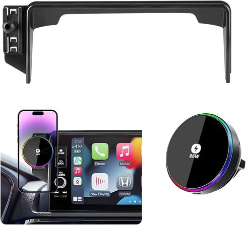 Qi2.2 Max 25W Fast Wireless Car Charger Phone Holder for Honda CRV CR-V 2023-2026 and Honda HRV HR-V 2023-2027 Auto Accessories Magnetic Cell Phones Mount Screen Stand Compatible with MagSafe in Saudi Arabia