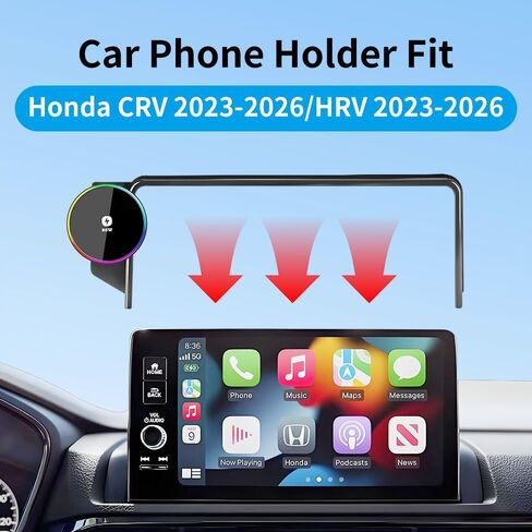 Qi2.2 Max 25W Fast Wireless Car Charger Phone Holder for Honda CRV CR-V 2023-2026 and Honda HRV HR-V 2023-2027 Auto Accessories Magnetic Cell Phones Mount Screen Stand Compatible with MagSafe in Saudi Arabia