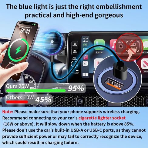 Qi2.2 Max 25W Fast Wireless Car Charger Phone Holder for Honda CRV CR-V 2023-2026 and Honda HRV HR-V 2023-2027 Auto Accessories Magnetic Cell Phones Mount Screen Stand Compatible with MagSafe in Saudi Arabia