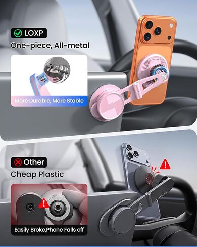 LOXP Aluminum Tesla Phone Mount, Upgrade Tesla Phone Holder- Pink in Saudi Arabia