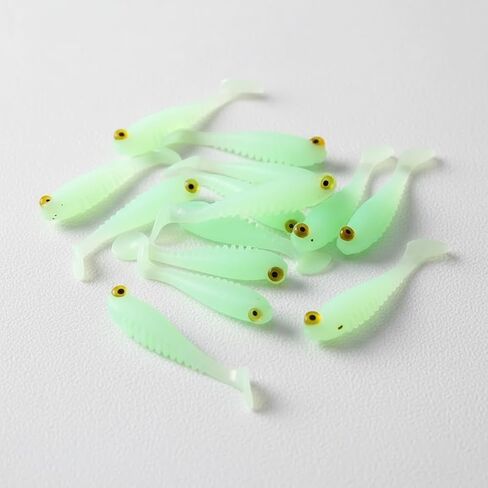 10Pcs Glow in The Dark Fishing Lures, Soft Plastic Swimbaits for Freshwater or Saltwater Use, Walleye Fishing Lures for Night Fishing Bass, Crappie, and Trout in Saudi Arabia
