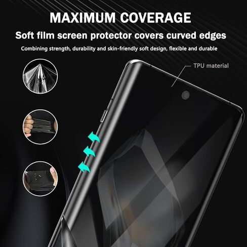 عبوة واحدة لواقي شاشة الخصوصية OnePlus 12 مع عبوتين من واقي عدسة الكاميرا. سهل التركيب، طبقة TPU مرنة مضادة للتجسس وليس زجاج مقسى لهاتف OnePlus 12 in Kuwait
