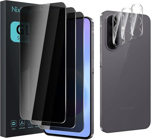 3 Pack Privacy Screen Protector for Samsung Galaxy A57 5G With 3 Pack Camera Lens Protector, Anti Spy Tempered Glass Film, 9H Hardness, Black Protector, Anti-Scratch, Bubble Free in Saudi Arabia