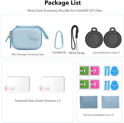 Carrying Case for Insta360 GO Ultra, w/Screen Protectors & Lens Cap in Saudi Arabia