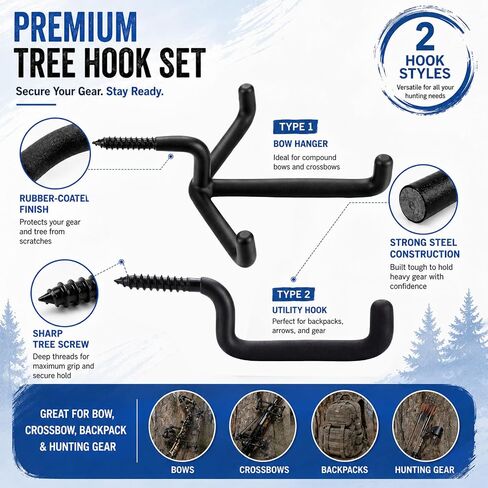10 Pack Hunting Tree Hooks Set, Bow and Gear Hunting Accessory in Saudi Arabia