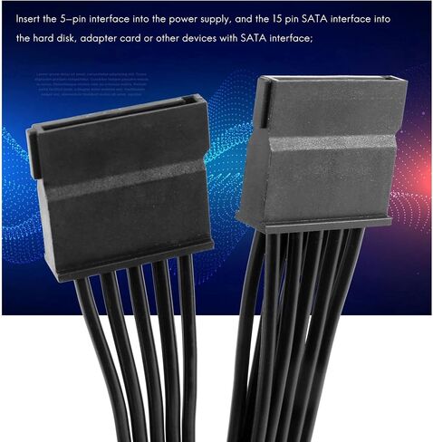 SATA Power Cable 5Pin to 3 SATA - 18in Main + 6in Secondary Length in Saudi Arabia