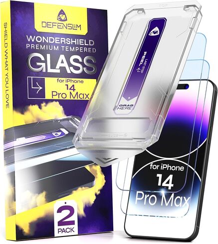 واقي شاشة Defenslim WonderShield لهاتف iPhone 14 Pro Max، عبوتين زجاجيتين in Kuwait