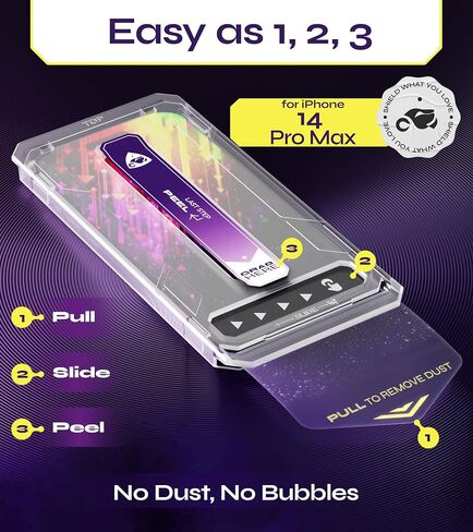 واقي شاشة Defenslim WonderShield لهاتف iPhone 14 Pro Max، عبوتين زجاجيتين in Kuwait