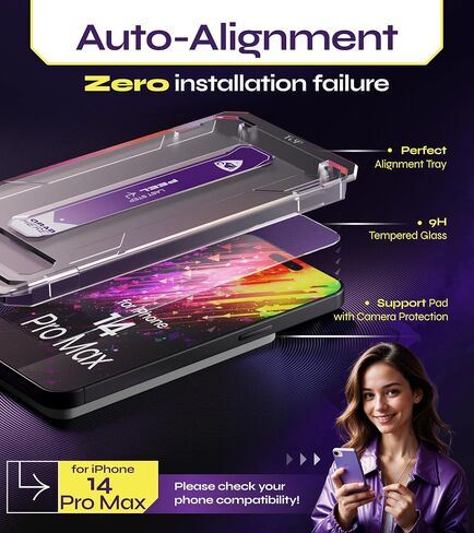 واقي شاشة Defenslim WonderShield لهاتف iPhone 14 Pro Max، عبوتين زجاجيتين in Kuwait