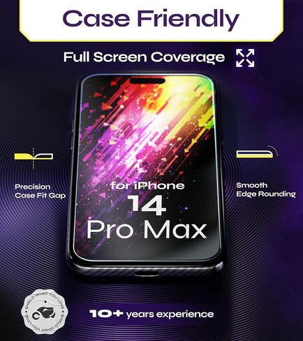 واقي شاشة Defenslim WonderShield لهاتف iPhone 14 Pro Max، عبوتين زجاجيتين in Kuwait