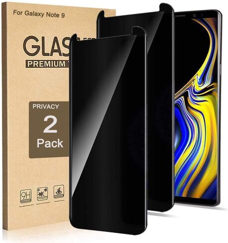 Fotbor (عبوة من قطعتين واقي شاشة زجاجي مقوى للخصوصية لهاتف Galaxy Note 9). in Kuwait