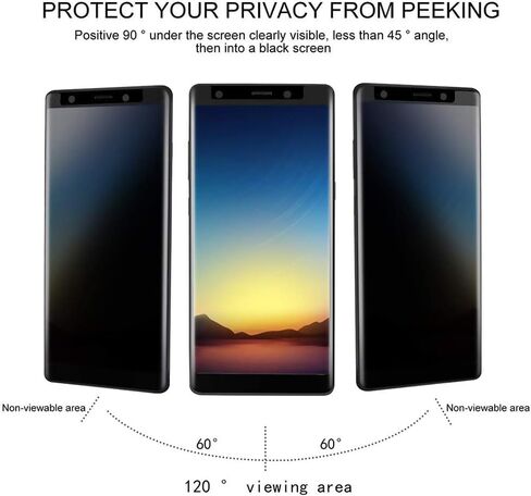 Fotbor (عبوة من قطعتين واقي شاشة زجاجي مقوى للخصوصية لهاتف Galaxy Note 9). in Kuwait