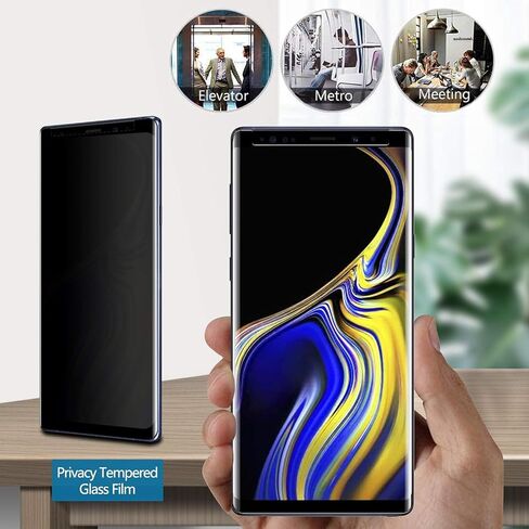 Fotbor (عبوة من قطعتين واقي شاشة زجاجي مقوى للخصوصية لهاتف Galaxy Note 9). in Kuwait
