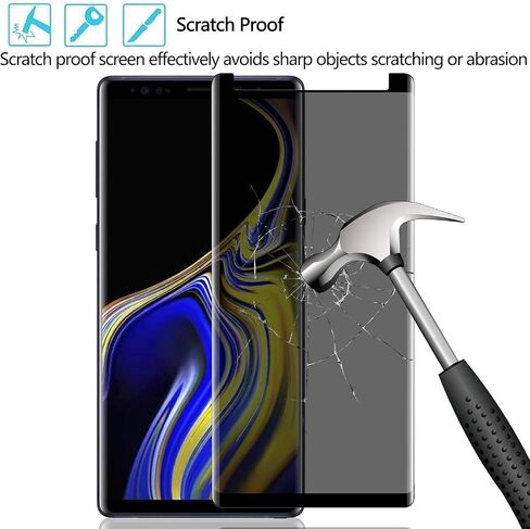 Fotbor (عبوة من قطعتين واقي شاشة زجاجي مقوى للخصوصية لهاتف Galaxy Note 9). in Kuwait