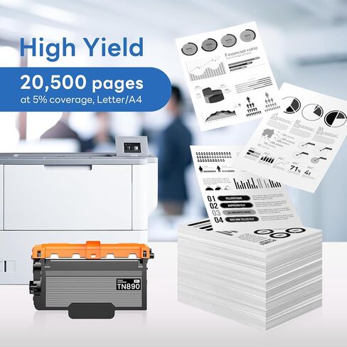 TN890 TN-890 2 Pack Compatible TN-890 Ultra High Yield Toner Cartridge Replacement for Brother MFC-L6900DW HL-L6400DW HL-L6250DW MFC-L6750DW Toner Printer. in Saudi Arabia