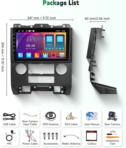 4 Core+64G Car Radio for Ford Escape/Mazda Tribute 2007-2012 Android 15 in Saudi Arabia