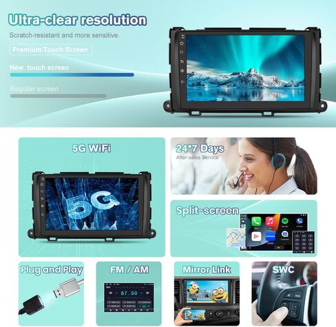 Junsun 5G WiFi Car Stereo Radio for Toyota Sienna 2011-2014 Carplay in Saudi Arabia