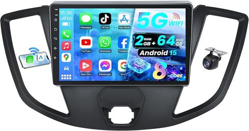 8Core + 64GB ROM Car Radio for Ford Transit 150 250 350 2015 2016 2017 2018 2019: 9 Inch 1280x800 Touchscreen Car Stereo with Wireless Carplay Android 15 Auto 5G WiFi Bluetooth AM/FM Backup Camera SWC in Saudi Arabia
