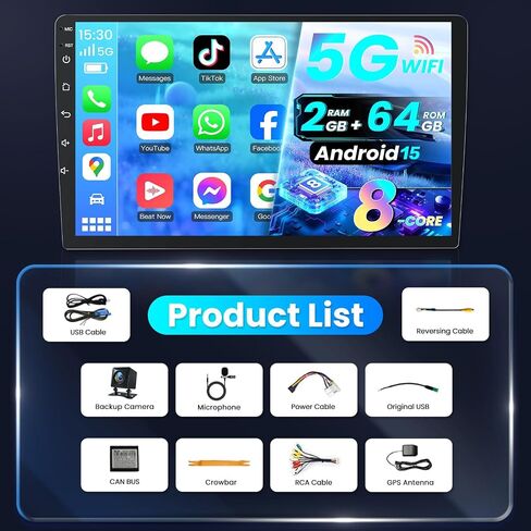 8Core + 64GB ROM Car Radio for Ford Transit 150 250 350 2015 2016 2017 2018 2019: 9 Inch 1280x800 Touchscreen Car Stereo with Wireless Carplay Android 15 Auto 5G WiFi Bluetooth AM/FM Backup Camera SWC in Saudi Arabia