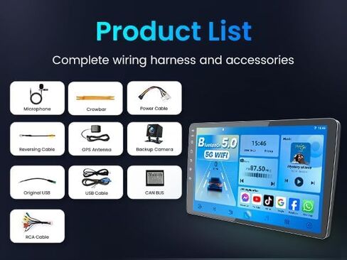 4G+64GB Car Stereo Radio for Honda CRV 2007-2011, 5G WiFi Wireless Carplay Android Auto 9 Inch 1280 * 800P Touchscreen GPS Navigation with Bluetooth 1080P Backup Camera SWC FM Radio in Saudi Arabia