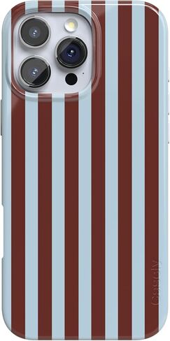 Casely iPhone 16 Pro Max Case | Sunday in Brooklyn | Chocolate Blue Stripes | Compatible with MagSafe | Classic Ultra Slim Design in Saudi Arabia