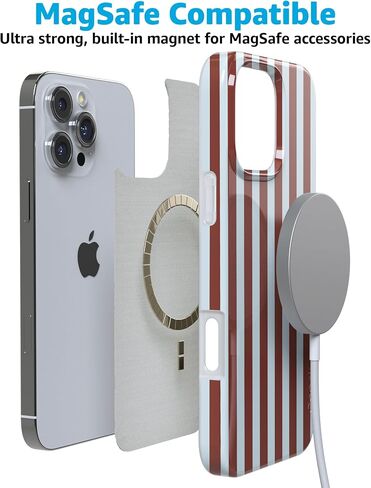 Casely iPhone 16 Pro Max Case | Sunday in Brooklyn | Chocolate Blue Stripes | Compatible with MagSafe | Classic Ultra Slim Design in Saudi Arabia