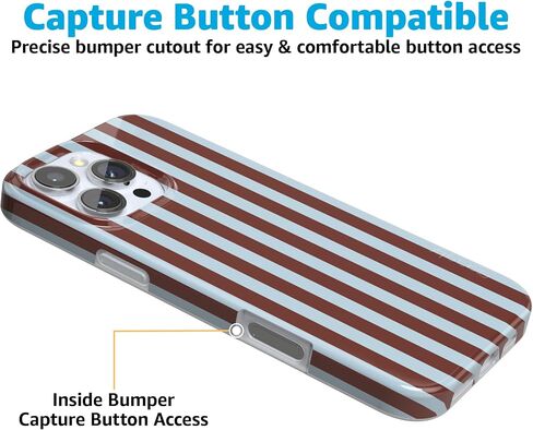 Casely iPhone 16 Pro Max Case | Sunday in Brooklyn | Chocolate Blue Stripes | Compatible with MagSafe | Classic Ultra Slim Design in Saudi Arabia