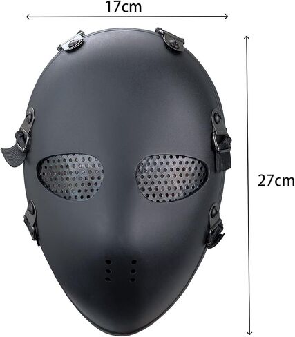 NECHARI Killer Mesh Tactical Military Mask Airsoft Mask for Halloween Paintball Game Movie Props Party (BLACK) in Saudi Arabia