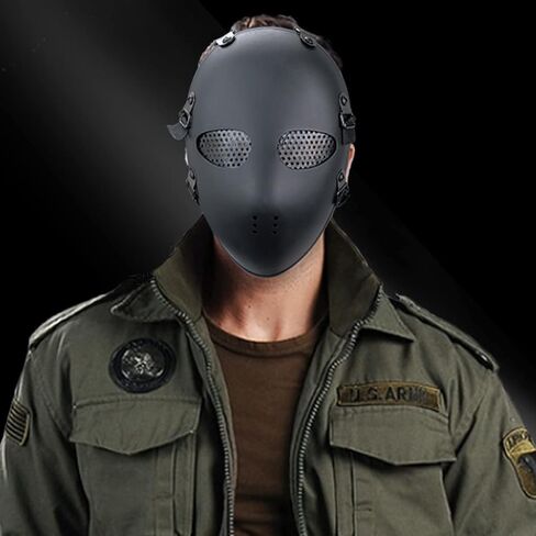 NECHARI Killer Mesh Tactical Military Mask Airsoft Mask for Halloween Paintball Game Movie Props Party (BLACK) in Saudi Arabia
