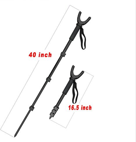 AUSCAMOTEK Aluminum Monopod for Hunting and Photography - Lightweight Collapsible 17-40 Inches Shooting Stick with 360° Swivel Yoke for Rifle Crossbow and Camera Support in Saudi Arabia