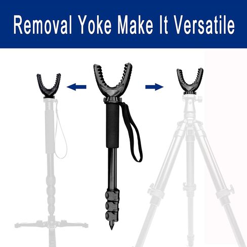 AUSCAMOTEK Aluminum Monopod for Hunting and Photography - Lightweight Collapsible 17-40 Inches Shooting Stick with 360° Swivel Yoke for Rifle Crossbow and Camera Support in Saudi Arabia