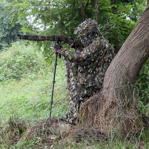 AUSCAMOTEK Aluminum Monopod for Hunting and Photography - Lightweight Collapsible 17-40 Inches Shooting Stick with 360° Swivel Yoke for Rifle Crossbow and Camera Support in Saudi Arabia