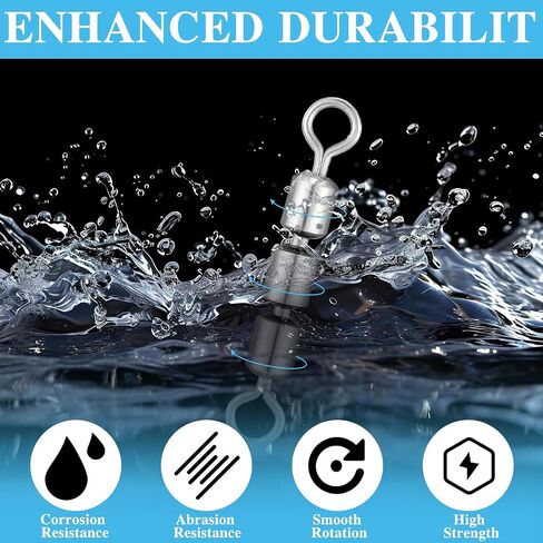30 Pcs Fishing Swivels 3 Roller Swivel Triple Connector Set 3 Bead Chain Barrel Swivels Fishing Tackle Trolling Rolling Leader Lure Connector 10 Sizes Salmon Walleye Freshwater in Saudi Arabia