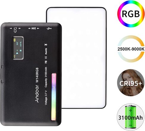 Irfora Mini RGB LED Video Light CRI95+ Dimmable 20 Lighting Effects for Vlog Live Streaming Product, Rechargeable Portable Photography Fill Light for DSLR Camera in Saudi Arabia