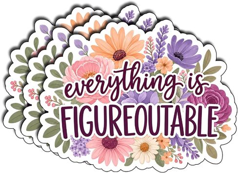 3 Pack Floral Motivational Quote Stickers, 3 Inch Vinyl Decals for Water Bottles, Laptops, Tumblers, Journals and Cars in Kuwait