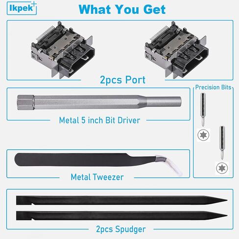2 Pack Replacement Port for Xbox Series S Display Socket Jack Connector Replacement for XSS Console, Original OEM Quality with Tools M1097399 in Saudi Arabia