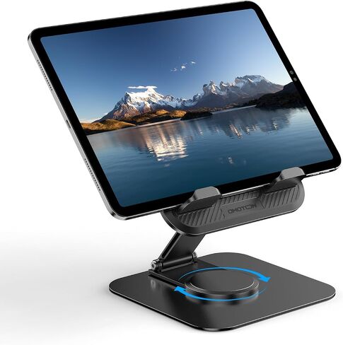 OMOTON Tablet Stand for iPad, Adjustable Tablet Holder for Desk, Portable Monitor Stand Compatible with 4-15.6" Tablets Kindle Such as iPad Pro 11, 10.2, 13, Air/Mini in Kuwait