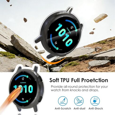 4-Pack Screen Protectors Compatible with Garmin vivoacitve 5, Full Protective Soft TPU Screen Bumper Cover Case Repacement for Garmin vivoacitve 5 - Clear in Saudi Arabia