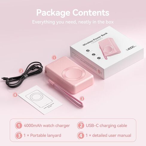 LVFAN Charger for Samsung Galaxy Watch, 4000mAh Portable Power Bank in Kuwait