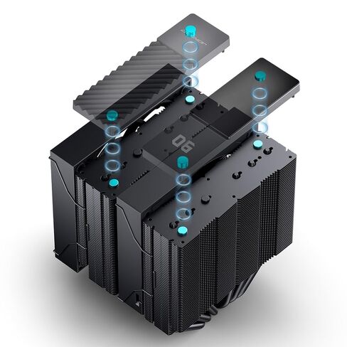 JONSBO CC90 Black Dual-Tower CPU Cooler,6Heat-pipes Digital CPU Fan H158mm in Saudi Arabia