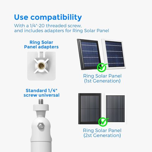 Extended Solar Panel Mount for Ring 1st & 2nd Gen in Saudi Arabia