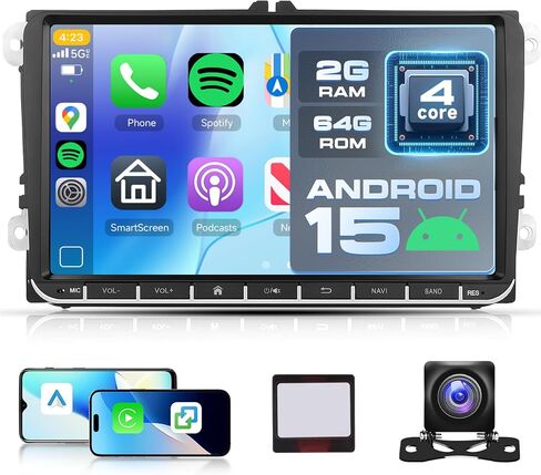 Hodozzy 2G+64G Car Stereo for Volkswagen VW Jetta Passat Golf Beetle Polo Tiguan for SEAT for Skoda with Wireless Carplay Android Auto, 9 Inch Touchscreen with GPS Bluetooth WiFi FM/RDS SWC in Saudi Arabia