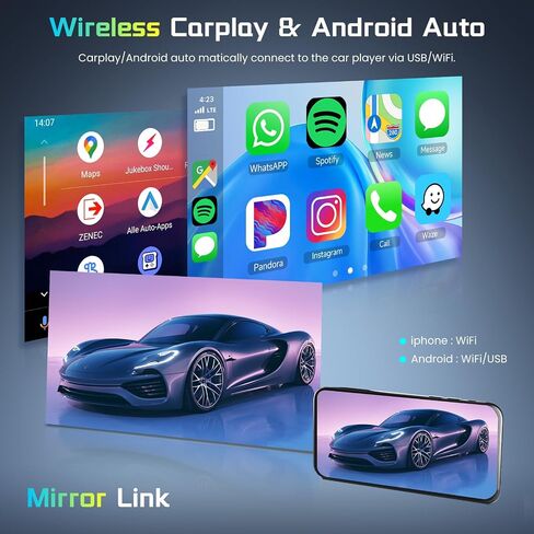 Hodozzy 2G+64G Car Stereo for Volkswagen VW Jetta Passat Golf Beetle Polo Tiguan for SEAT for Skoda with Wireless Carplay Android Auto, 9 Inch Touchscreen with GPS Bluetooth WiFi FM/RDS SWC in Saudi Arabia