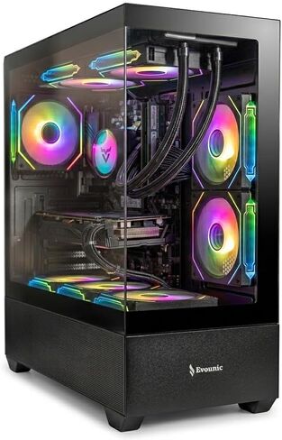 Gaming PC Desktop Liquid Cooling,Ryzen 5 3500X,GTX 750 Graphics,16GB DDR4, 512GB NVME SSD,1TB HDD, WIFI6 & BT5.4, 650W PSU, Windows 11,Gaming PC Tower,RGB Keyboard & Mouse in Saudi Arabia