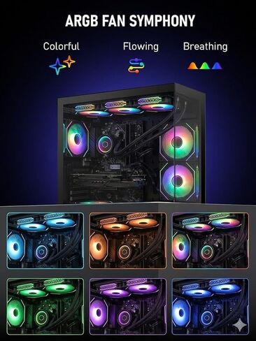 Gaming PC Desktop Liquid Cooling,Ryzen 5 3500X,GTX 750 Graphics,16GB DDR4, 512GB NVME SSD,1TB HDD, WIFI6 & BT5.4, 650W PSU, Windows 11,Gaming PC Tower,RGB Keyboard & Mouse in Saudi Arabia
