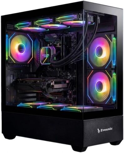 Gaming PC Desktop Liquid Cooling,Ryzen 5 3500X,GTX 750 Graphics,16GB DDR4, 512GB NVME SSD,1TB HDD, WIFI6 & BT5.4, 650W PSU, Windows 11,Gaming PC Tower,RGB Keyboard & Mouse in Saudi Arabia