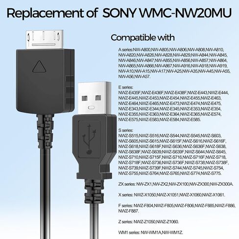 كابل بيانات USB للشحن والمزامنة لمشغل MP3 MP4، متوافق مع Sony Walkman in Kuwait